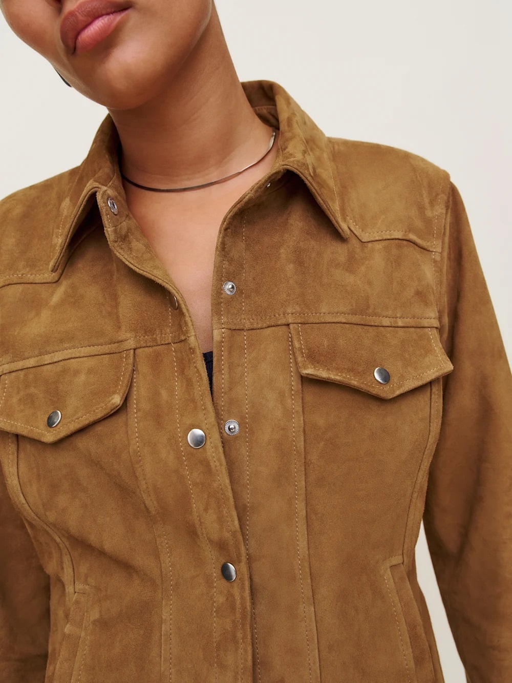 NWT REFORMATION Veda Skylar Suede Shirt Jacket - Picture 5 of 8